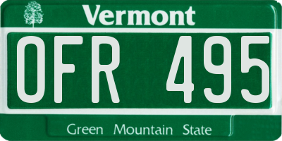 VT license plate OFR495