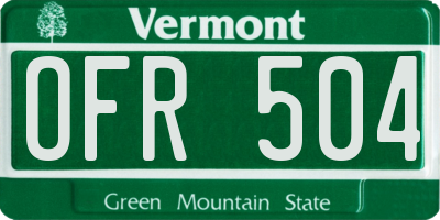 VT license plate OFR504