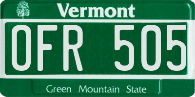 VT license plate OFR505