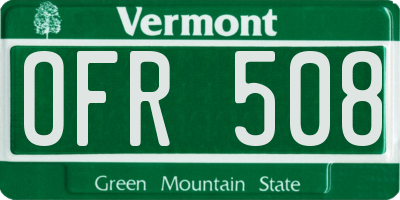 VT license plate OFR508