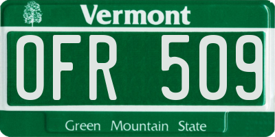 VT license plate OFR509