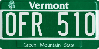 VT license plate OFR510
