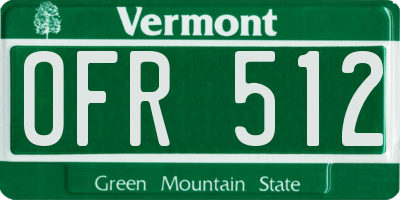 VT license plate OFR512