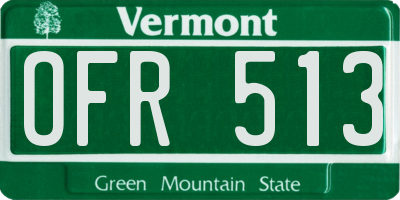 VT license plate OFR513