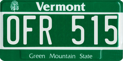 VT license plate OFR515