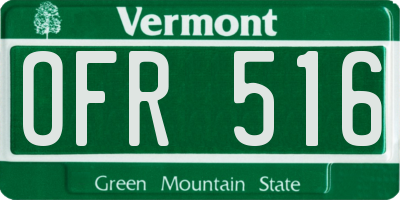 VT license plate OFR516