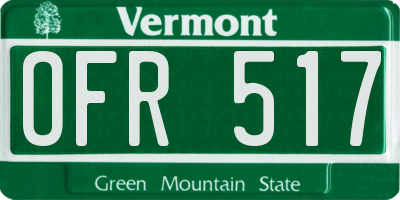 VT license plate OFR517