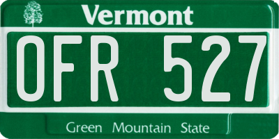 VT license plate OFR527