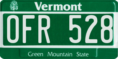 VT license plate OFR528