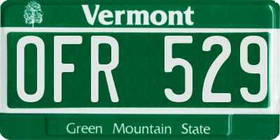 VT license plate OFR529