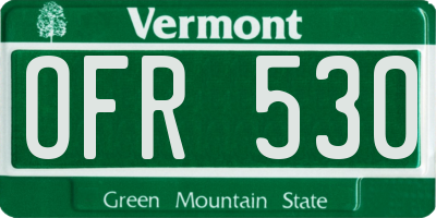 VT license plate OFR530