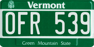 VT license plate OFR539
