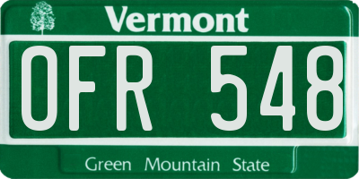 VT license plate OFR548