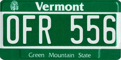 VT license plate OFR556
