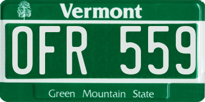 VT license plate OFR559