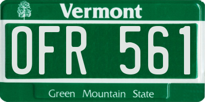 VT license plate OFR561