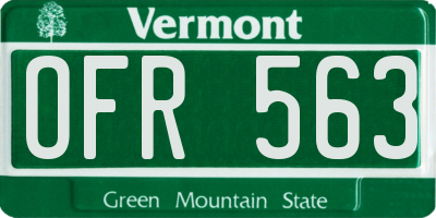 VT license plate OFR563