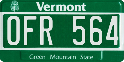 VT license plate OFR564