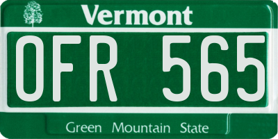 VT license plate OFR565