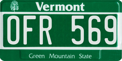VT license plate OFR569
