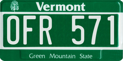 VT license plate OFR571