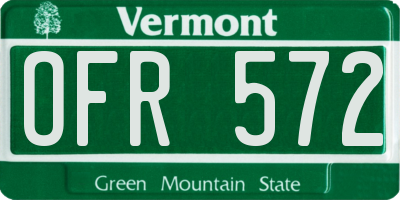 VT license plate OFR572