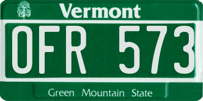 VT license plate OFR573