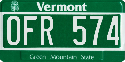 VT license plate OFR574