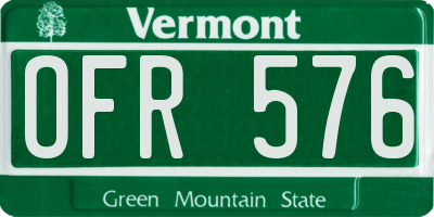 VT license plate OFR576