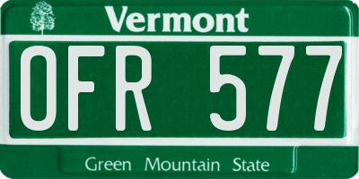 VT license plate OFR577