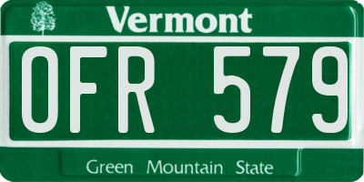 VT license plate OFR579