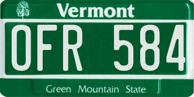 VT license plate OFR584