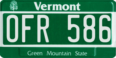 VT license plate OFR586