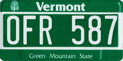 VT license plate OFR587