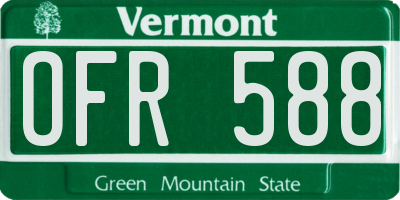 VT license plate OFR588