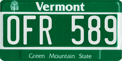 VT license plate OFR589