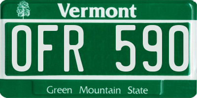 VT license plate OFR590