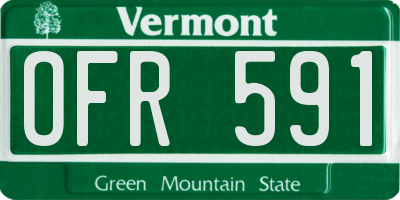 VT license plate OFR591