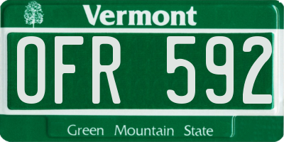 VT license plate OFR592