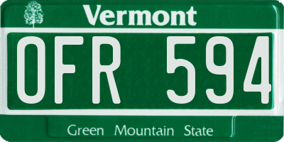 VT license plate OFR594