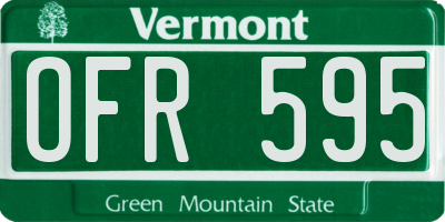 VT license plate OFR595