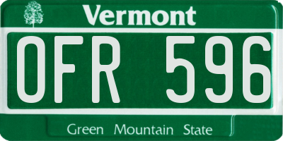 VT license plate OFR596
