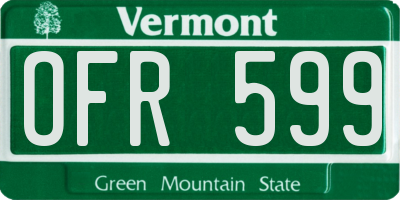 VT license plate OFR599