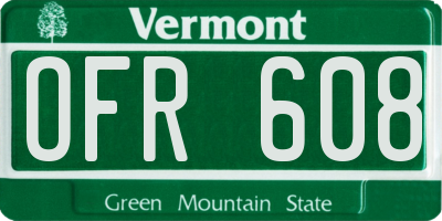 VT license plate OFR608