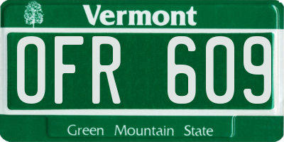 VT license plate OFR609