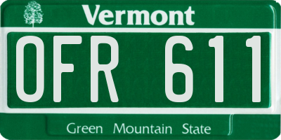 VT license plate OFR611