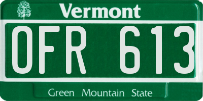 VT license plate OFR613