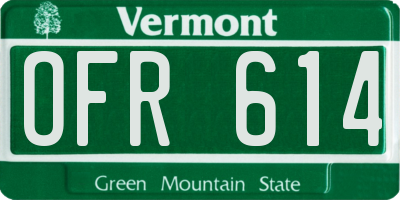 VT license plate OFR614