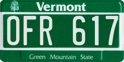 VT license plate OFR617