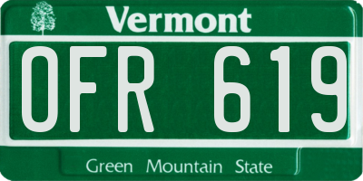 VT license plate OFR619